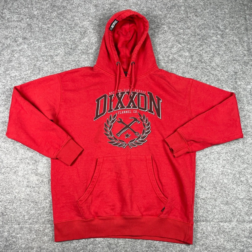 Dixxon Flannel Co Hoodie Mens S Red Working Class Heroes Pullover Sweatshirt